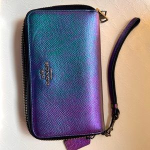 COACH iridescent wallet wristlet